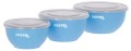 Kerbl Zestaw 3 Miski ze Stali Nierdzewnej z Pokrywkami dla Psa Kota na Wyjazd 550ml 900ml 1200ml