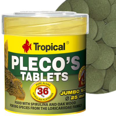 TROPICAL Pleco's Tablets Pokarm Roślinny dla Ryb Tonące Tabletki 50ml/30g 20772