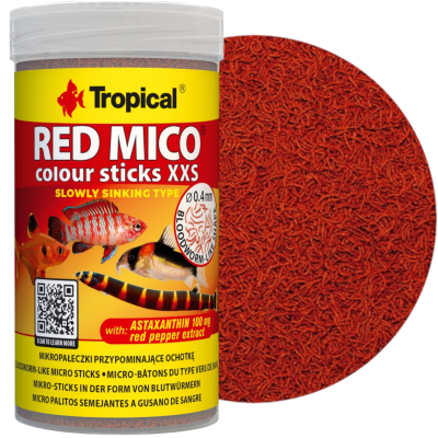 TROPICAL RED MICO COLOUR STICKS XXS Wybarwiający Pokarm dla Ryb 250ml/125g
