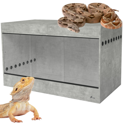 Diversa Solidne Terrarium z Płyty Meblowej z Wentylacją z NADSTAWKĄ 150x80x92cm Beton