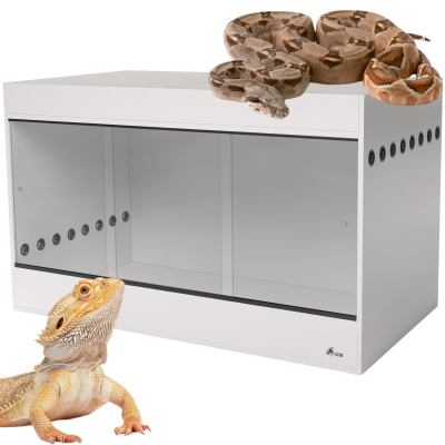 Diversa Solidne Terrarium z Płyty Meblowej z Wentylacją z NADSTAWKĄ 150x80x92cm Białe
