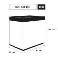 AQUAEL OPTI SET 130L 60x40x60cm Zestaw Akwarium 2x10W LED CZARNY