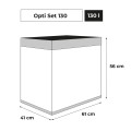 AQUAEL OPTI SET 130L 60x40x60cm Zestaw Akwarium 2x10W LED SZARY