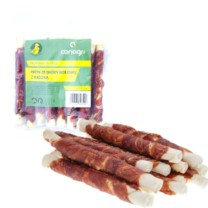 CanAgri Przysmak Gryzak dla Psa Psów Patyki ze Skóry Wołowej z Kaczką 500g