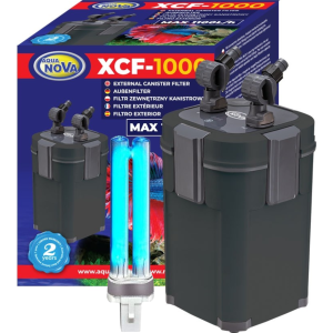  Aqua Nova XCF-1000 Filtr Zewnętrzny Kubełkowy z Lampą UV 7W Do Akwarium 100-200l 1000l/h