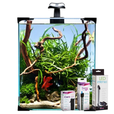 Zestaw Akwarystyczny Startowy dla Początkujących 10l nanoLED 20x20x25 LED 4,2W z Filtrem Grzałką