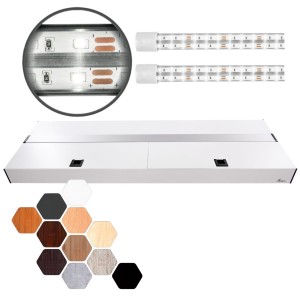 Pokrywa Aluminiowa Platino PROSTA 90x60cm 2x15W 8 KOLORÓW 