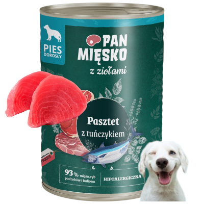 Pan Mięsko z Ziołami Pasztet z Tuńczykiem dla Psa Karma Mokra 400g
