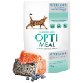 OptiMeal Sterilised Saszetka Karma Mokra dla Kota Łosoś i Borówki 85g