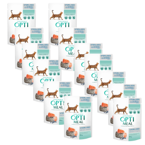 OptiMeal Sterilised Saszetka Karma Mokra dla Kota Łosoś i Borówki ZESTAW 12x85g