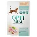 OptiMeal Premium Saszetka Karma Mokra dla Kota Królik w Białym Sosie ZESTAW 12x85g