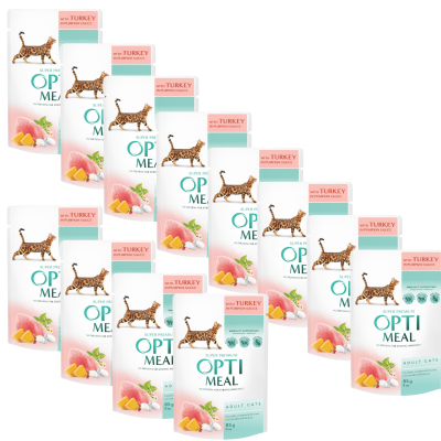 OptiMeal Premium Saszetka Karma Mokra dla Kota Indyk w Sosie 85g