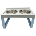MP BERGAMO Miski ALZACIOTOLE LIFTER Na Stojaku Dla Psa Kota 2x2L LIGHT BLUE NIEBIESKIE