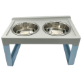 MP BERGAMO Miski ALZACIOTOLE LIFTER Na Stojaku Dla Psa Kota 2x2L LIGHT BLUE NIEBIESKIE