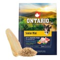 ONTARIO SENIOR MINI FISH&BROWN RICE 2,25KG Karma dla Starszych Psów Małych Ras z Białą Rybą i Ryżem Brązowym