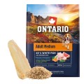 ONTARIO ADULT MEDIUM FISH&BROWN RICE 2,25KG Karma dla Dorosłych Psów Średnich Ras z Białą Rybą i Ryżem Brązowym