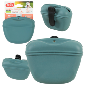 Zolux Silikonowa Praktyczna Saszetka Etui na Przysmaki Smaczki na Spacer Trening 13x11x6cm NIEBIESKA