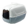 Ferplast Prima XXL Duża Kuweta Kryta Zamknięta dla Kota 65x45x45cm Biało-Szara + Filtry + Łopatka