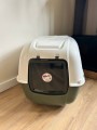 Ferplast Prima XXL Duża Kuweta Kryta Zamknięta dla Kota 65x45x45cm Biało-Zielona + Filtry + Łopatka