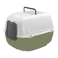 Ferplast Prima XXL Duża Kuweta Kryta Zamknięta dla Kota 65x45x45cm Biało-Zielona + Filtry + Łopatka