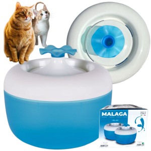 MP Bergamo Fontanna Poidło dla Kota MALAGA Fiore Niebieska 1,7l 19x19x15cm