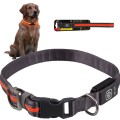 DF Nylonowa Solidna Obroża Podświetlana LED dla Psa M/L 45-65cm 25mm POMARAŃCZOWA