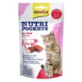 GimCat Nutri Pockets BEEF Przysmak Smaczek Przekąska dla Kota Poduszeczki z Nadzieniem z Wołowiną i Błonnikiem 60g