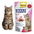 GimCat Nutri Pockets BEEF Przysmak Smaczek Przekąska dla Kota Poduszeczki z Nadzieniem z Wołowiną i Błonnikiem 60g