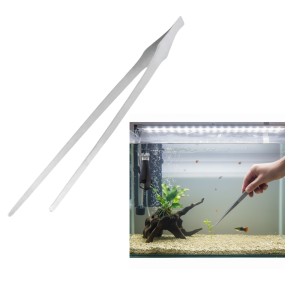 JENECA SZCZYPCE METALOWE PROSTE DO AKWARIUM PINCETA, PĘSETA 27CM