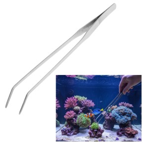 JENECA SZCZYPCE METALOWE ZAGIĘTE DO AKWARIUM PINCETA, PĘSETA 27CM