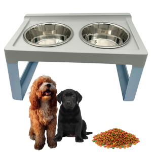 MP BERGAMO Miski ALZACIOTOLE LIFTER Na Stojaku Dla Psa 2x2L LIGHT BLUE NIEBIESKIE