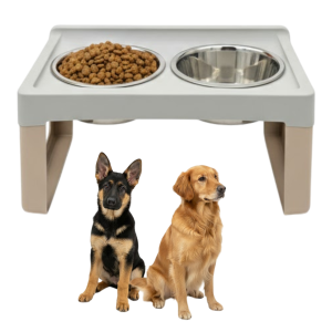 MP BERGAMO Miski ALZACIOTOLE LIFTER Na Stojaku Dla Psa 2x2L MOCCACINO BEŻOWE