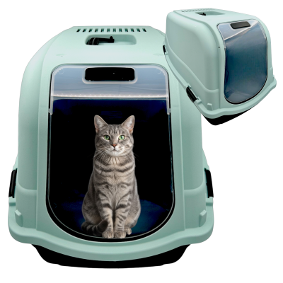 KUWETA Kryta Dla Kota Toaleta ROMEO MAXI z FILTREM 68x43x46,5cm ICE - BLUE