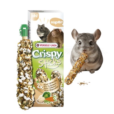 Versele-Laga Crispy Sticks Hamsters-Rat Rice &amp; Vegetables 110g 2 Kolby Ryżowo-warzywne dla Chomików i Szczurów
