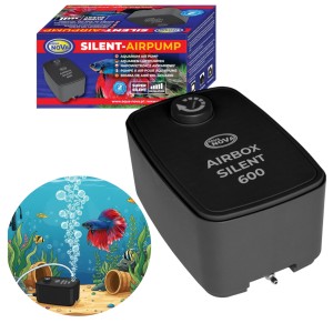 Aqua Nova Airbox Silent 600l/h Super CICHY Napowietrzacz Pompa do Napowietrzania z REGULACJĄ do Akwarium 60-350l ECO 8W