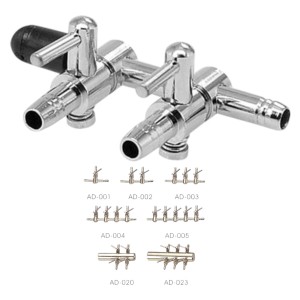 Rozdzielacz z 2 Zaworkami Redukcyjnymi Miedzianymi Chromowanymi