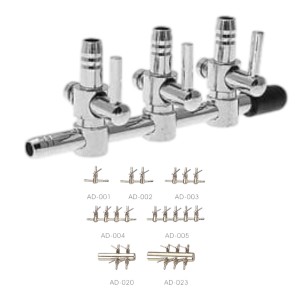 Rozdzielacz z 3 Zaworkami Redukcyjnymi Miedzianymi Chromowanymi