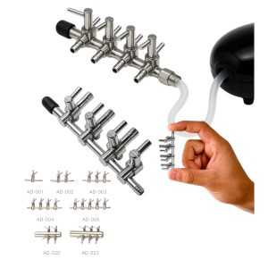 Rozdzielacz 5wyj. Zaworek Redukcyjny Miedź 4/6mm