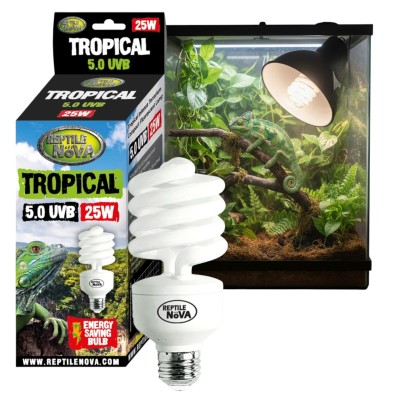 REPTILE NOVA 5.0 25W Żarówka UVB do Terrarium TROPICAL