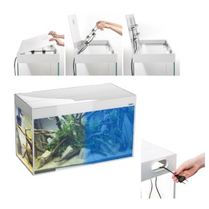 AQUAEL GLOSSY ST 100 Akwarium Białe 215L 100x40x63cm Zestaw Safe Tank Day&Night