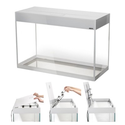 AQUAEL GLOSSY 260L 120x40x63 Zestaw Akwarium Białe Day&amp;Night