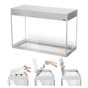 AQUAEL GLOSSY ST 80 Akwarium Białe 125L 80x35x54cm Zestaw Safe Tank  Day&Night