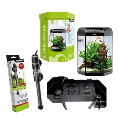 AQUAEL AKWARIUM SZEŚCIOKĄTNE 60L HEXA SET 2.0 LED