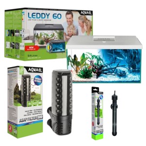 Zestaw Akwarium AQUAEL Leddy Set 60 2.0 DAY&NIGHT 60x30x30 54L BIAŁY