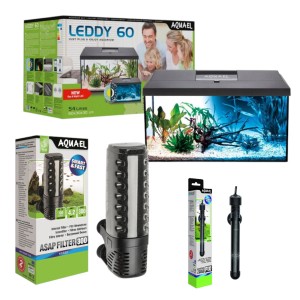Zestaw Akwarium AQUAEL Leddy Set 60 2.0 DAY&NIGHT  60x30x30 54L LED Czarny
