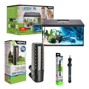 Zestaw Akwarium AQUAEL Leddy Set 75 DAY&NIGHT  75x35x40 105L Czarny