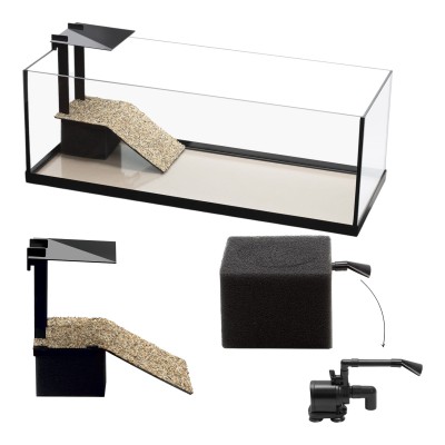 Aquael Aquaterrarium Terrarium Akwarium dla Zwierząt Wodno-Lądowych 100x40,5x35cm