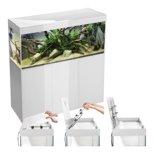 AQUAEL GLOSSY Safe Tank 400L 150x50x63 Zestaw z SZAFKĄ ZD Biały Day&Night