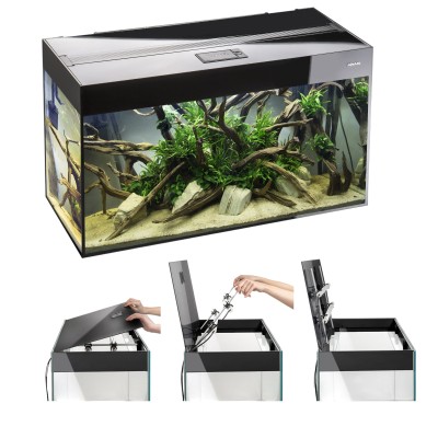 AQUAEL GLOSSY 400L 150x50x63 Zestaw z SZAFKĄ Czarny Day&amp;Night