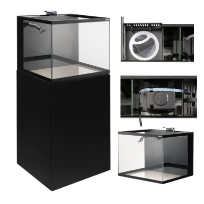 AQUAEL GLOSSY Marine 60 Akwarium Morskie Czarne 170L 60x58x50cm Zestaw Akwarium + SZAFKA